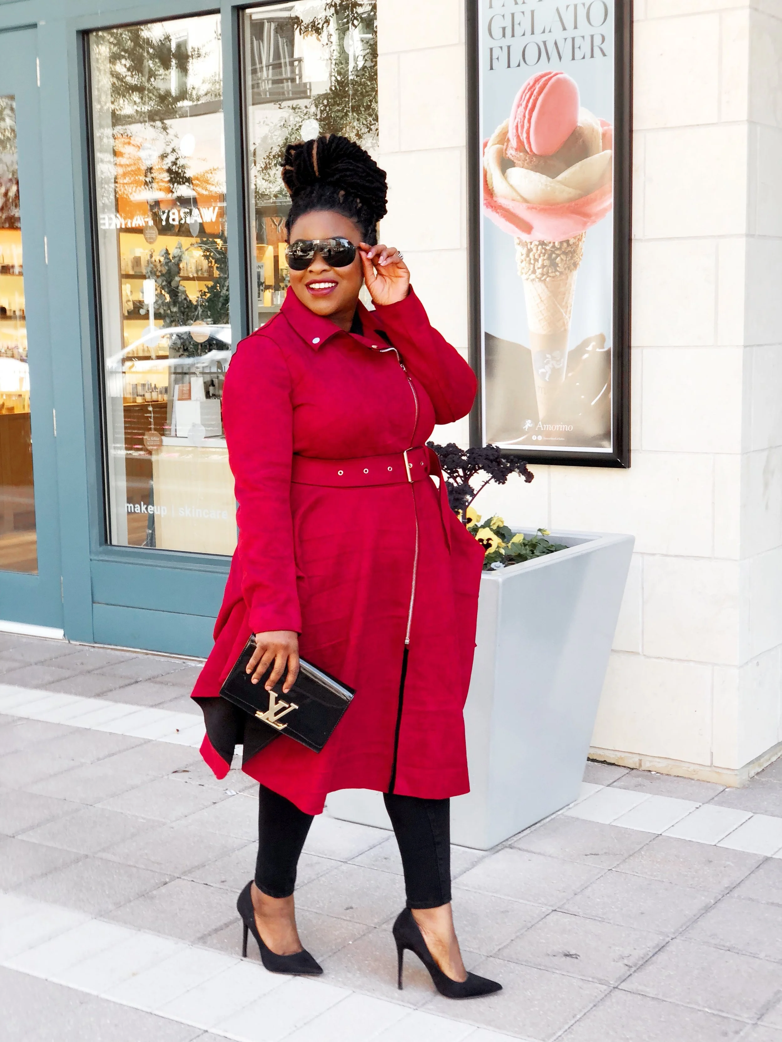 Red winter dress hot sale coat